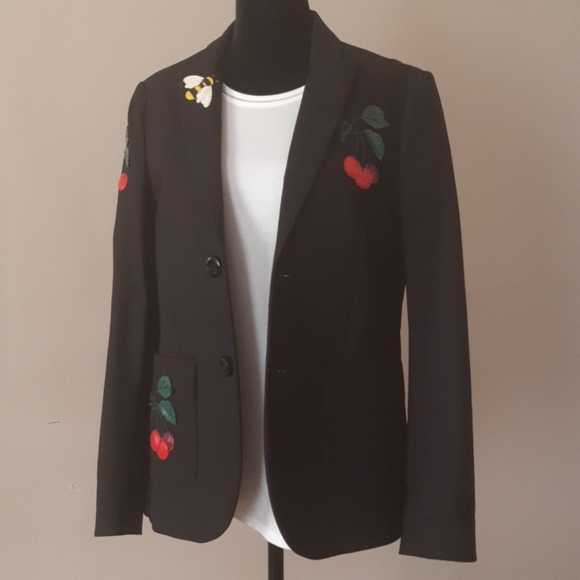 RED Valentino Jackets & Blazers - Red Valentino Cherry and Bee Cotton Blazer